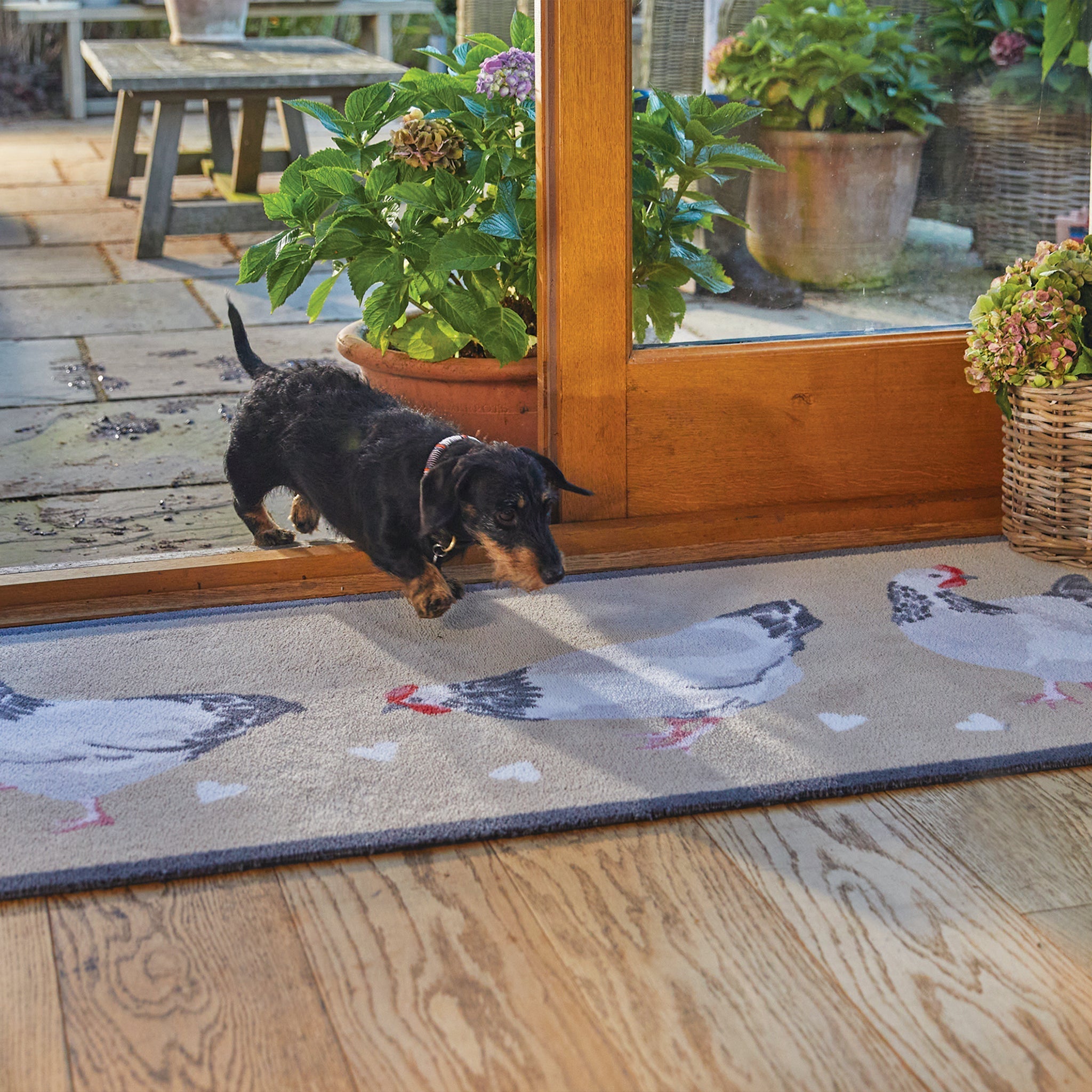 Chicken 1 Beige Washable Runner