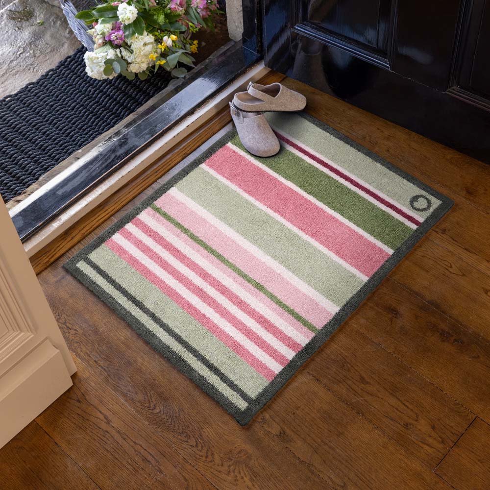 Country Rose Stripe Washable Doormat
