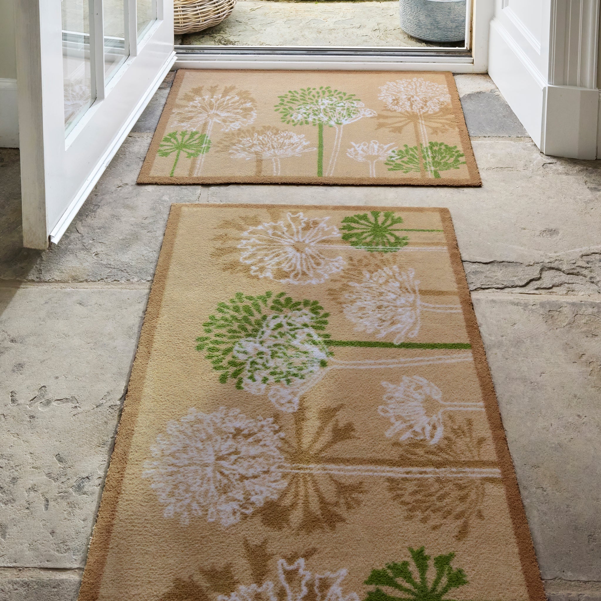 Dandelions Beige Washable Doormat