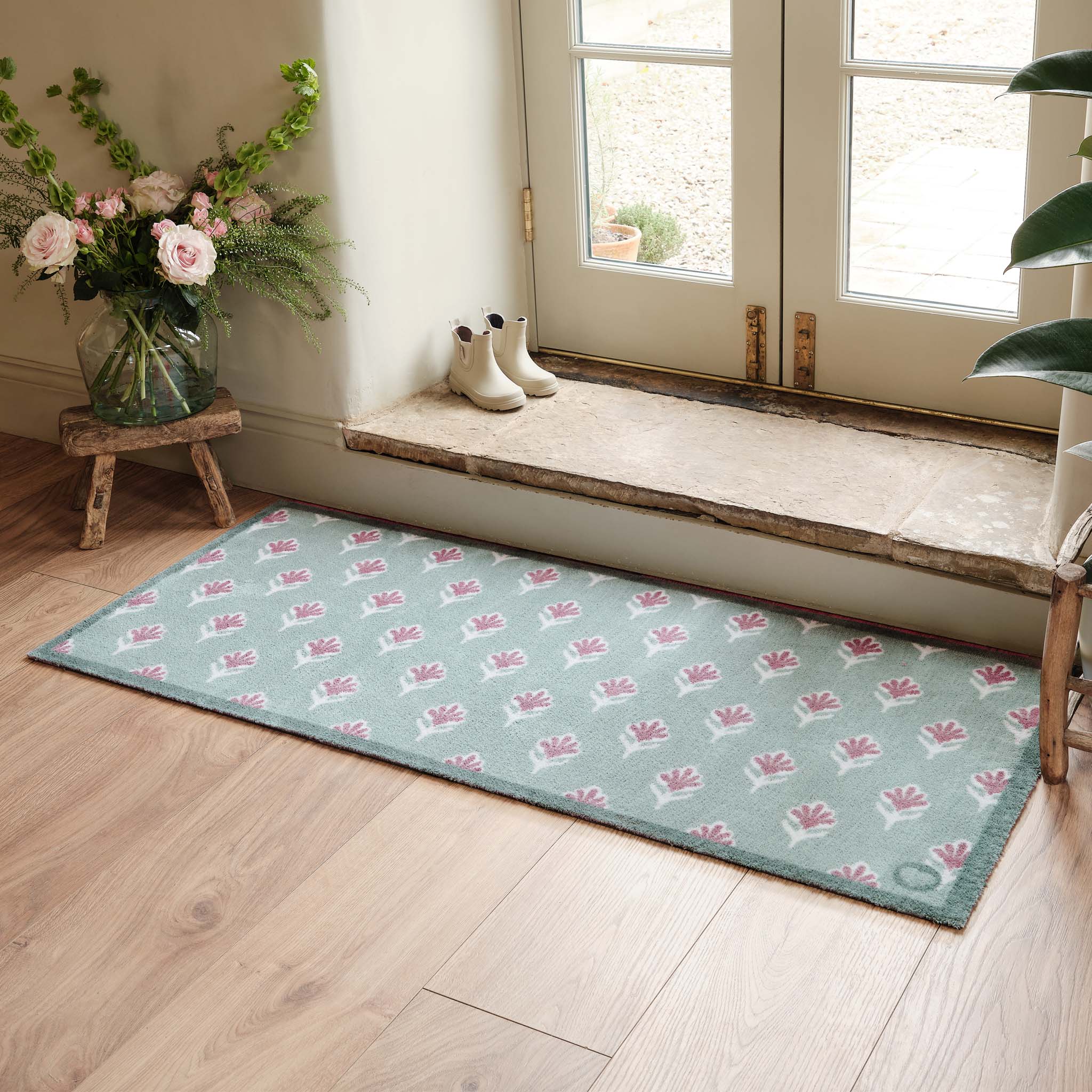 Ditsy Floral Green Washable Runner