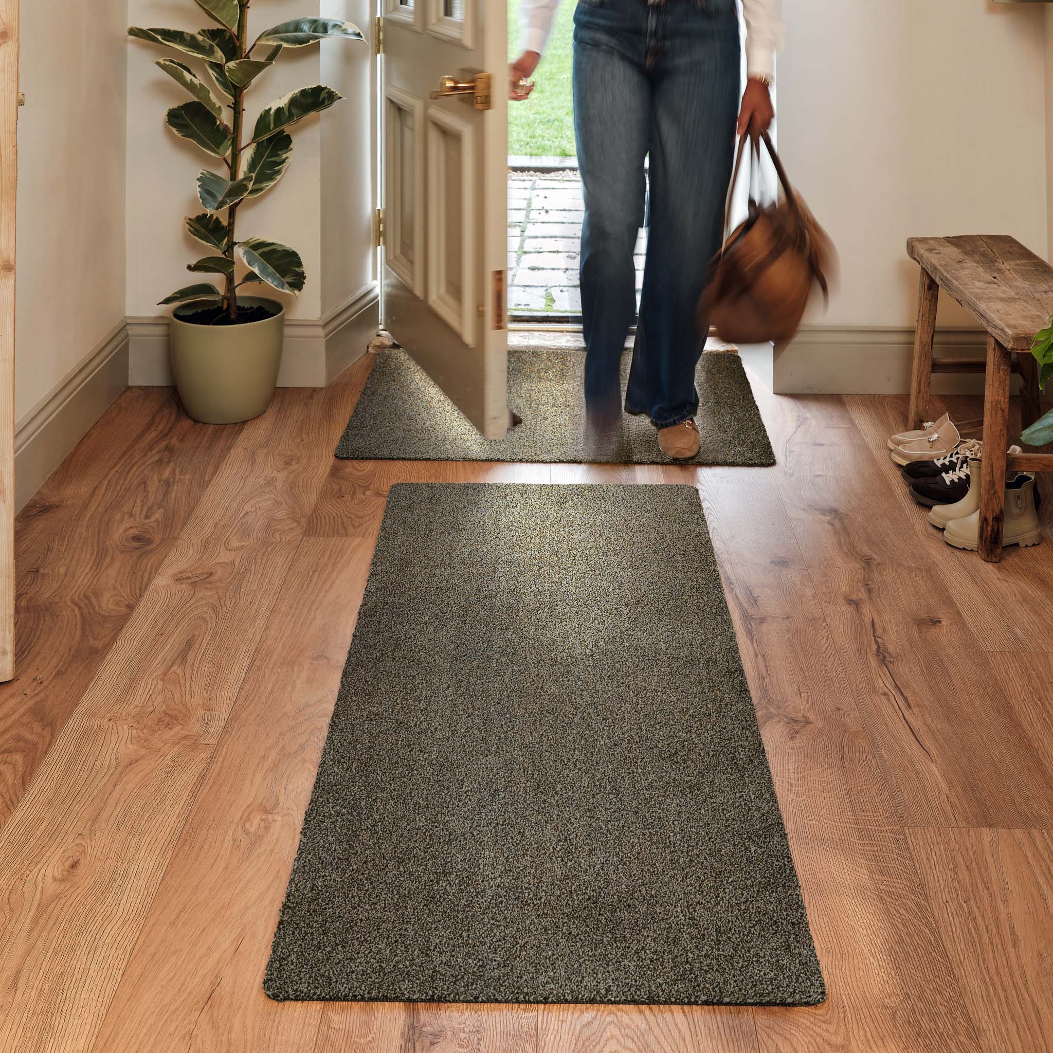 Plain Fleck - Coffee Washable Runner