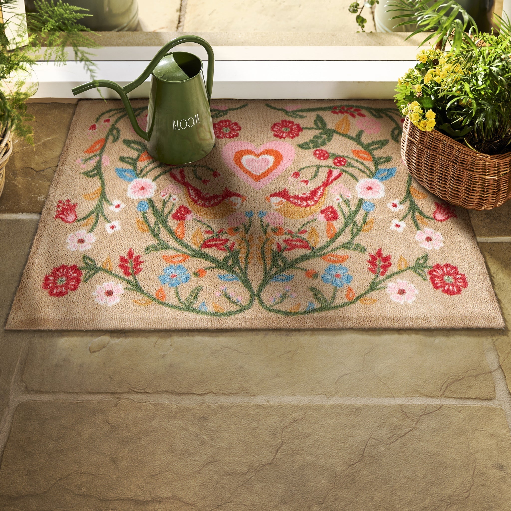 Garden Lovebirds Washable Doormat