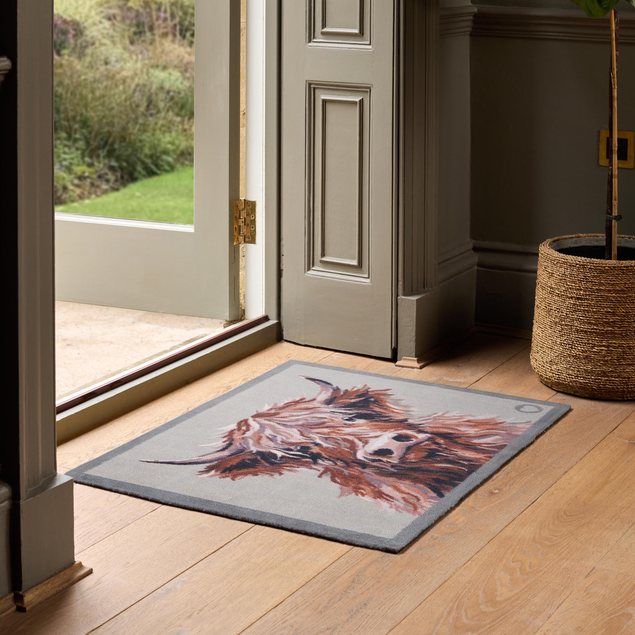Heritage Highland Cow Washable Doormat