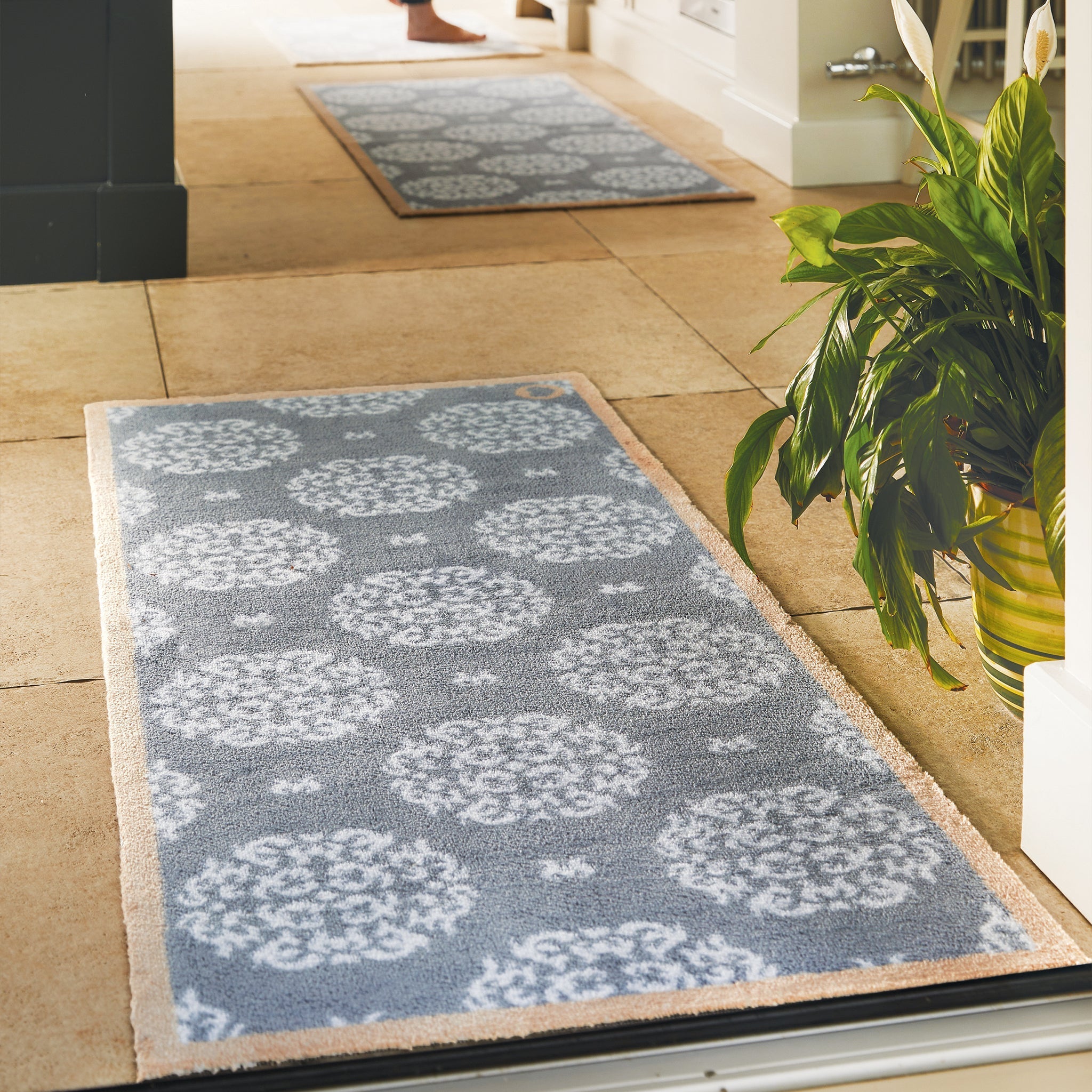 Home 44 Grey Washable Runner
