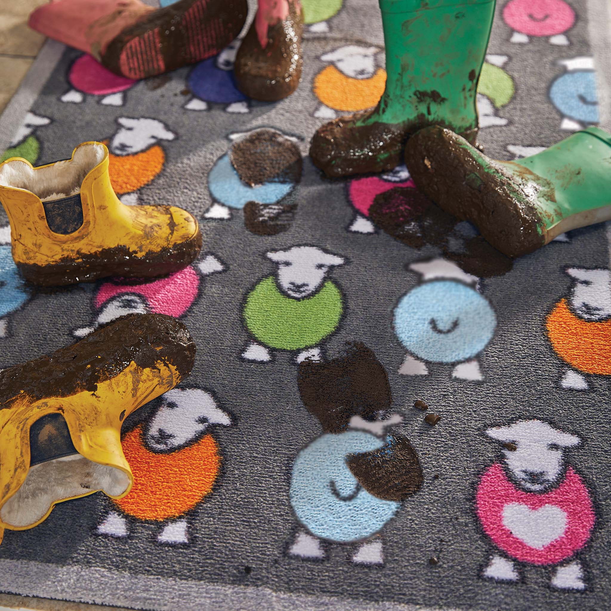 Marra Grey Herdy Washable Doormat