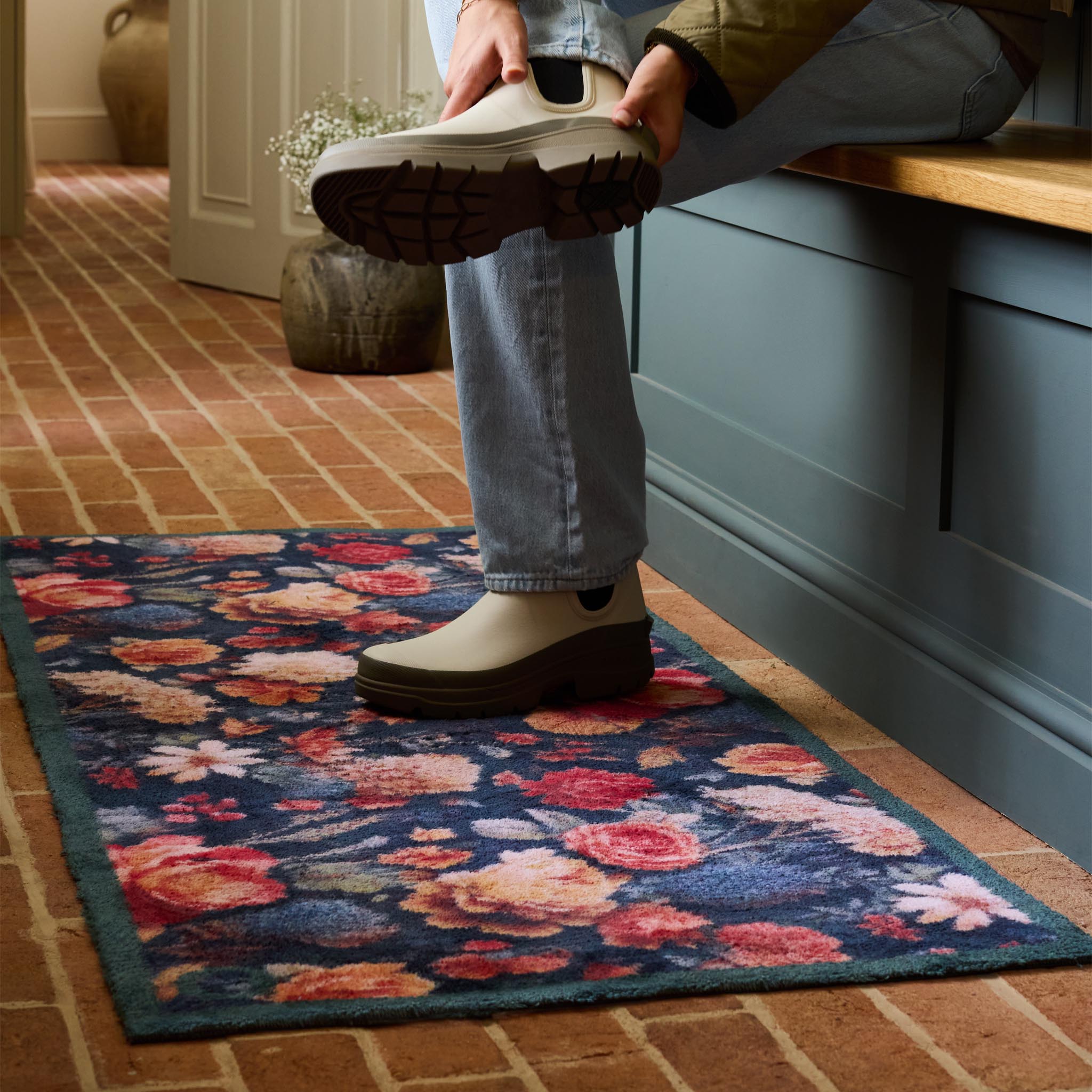 Midnight Blooms Washable Runner