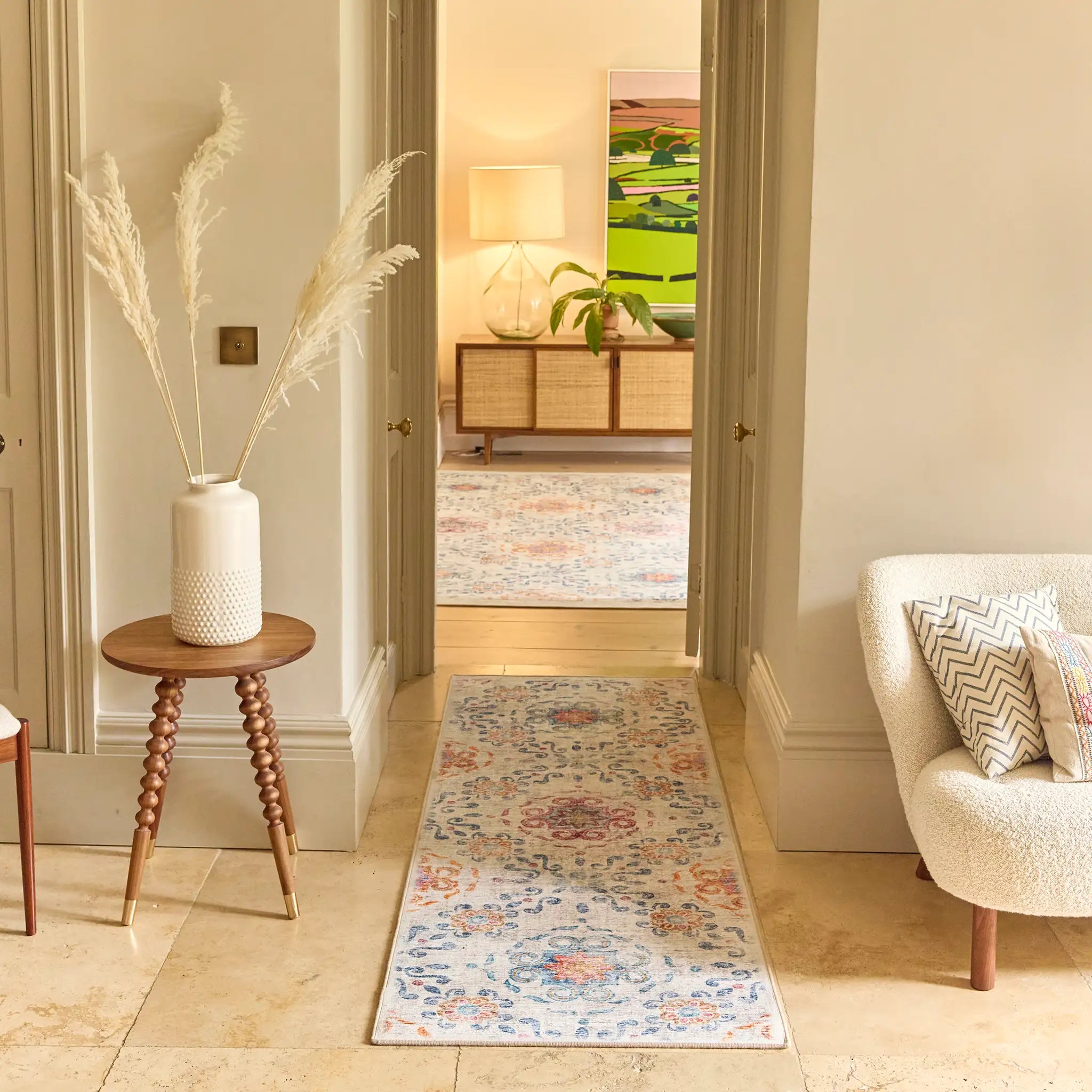 Modern Damask Eco-Washable Runner