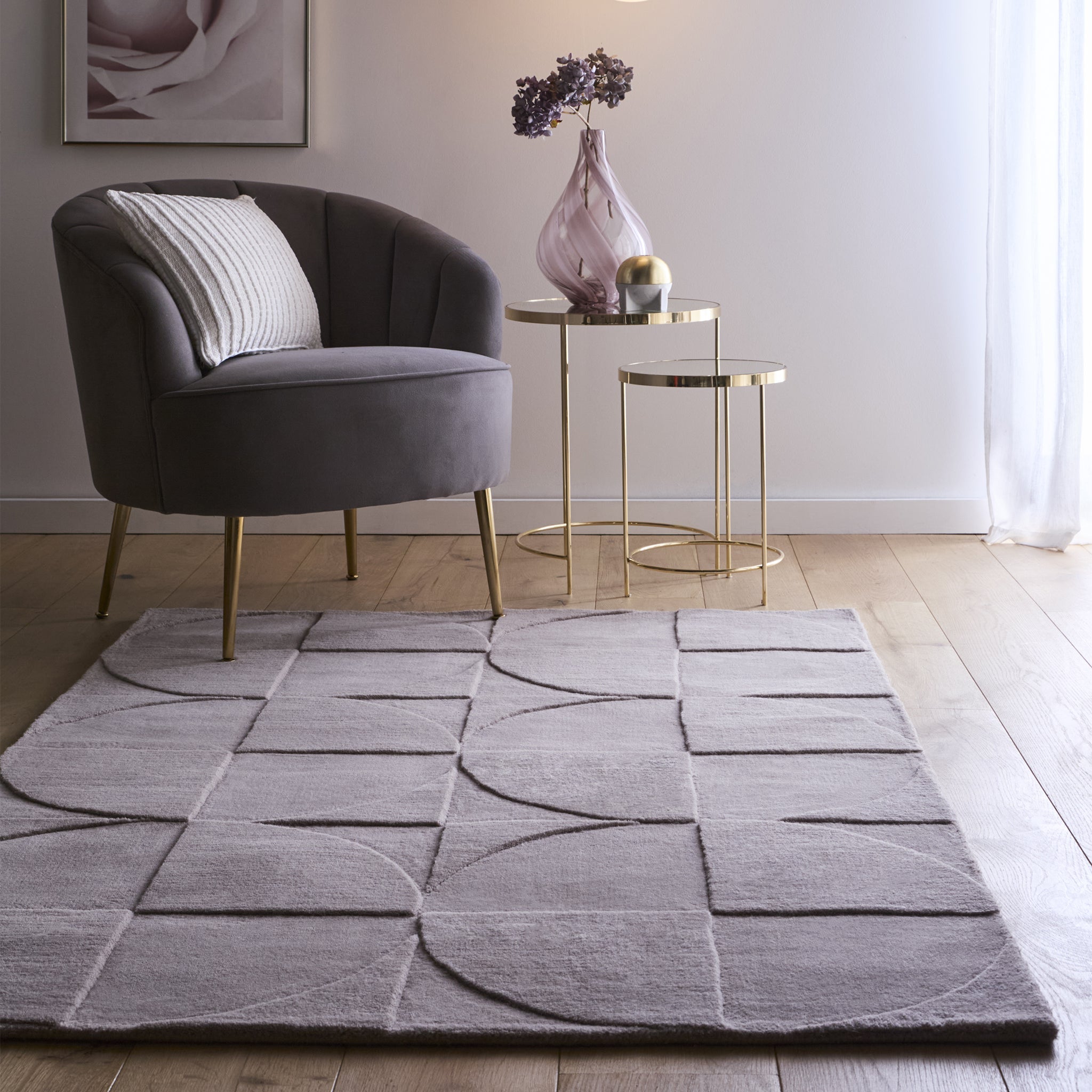 Penny Rug Grey Mauve