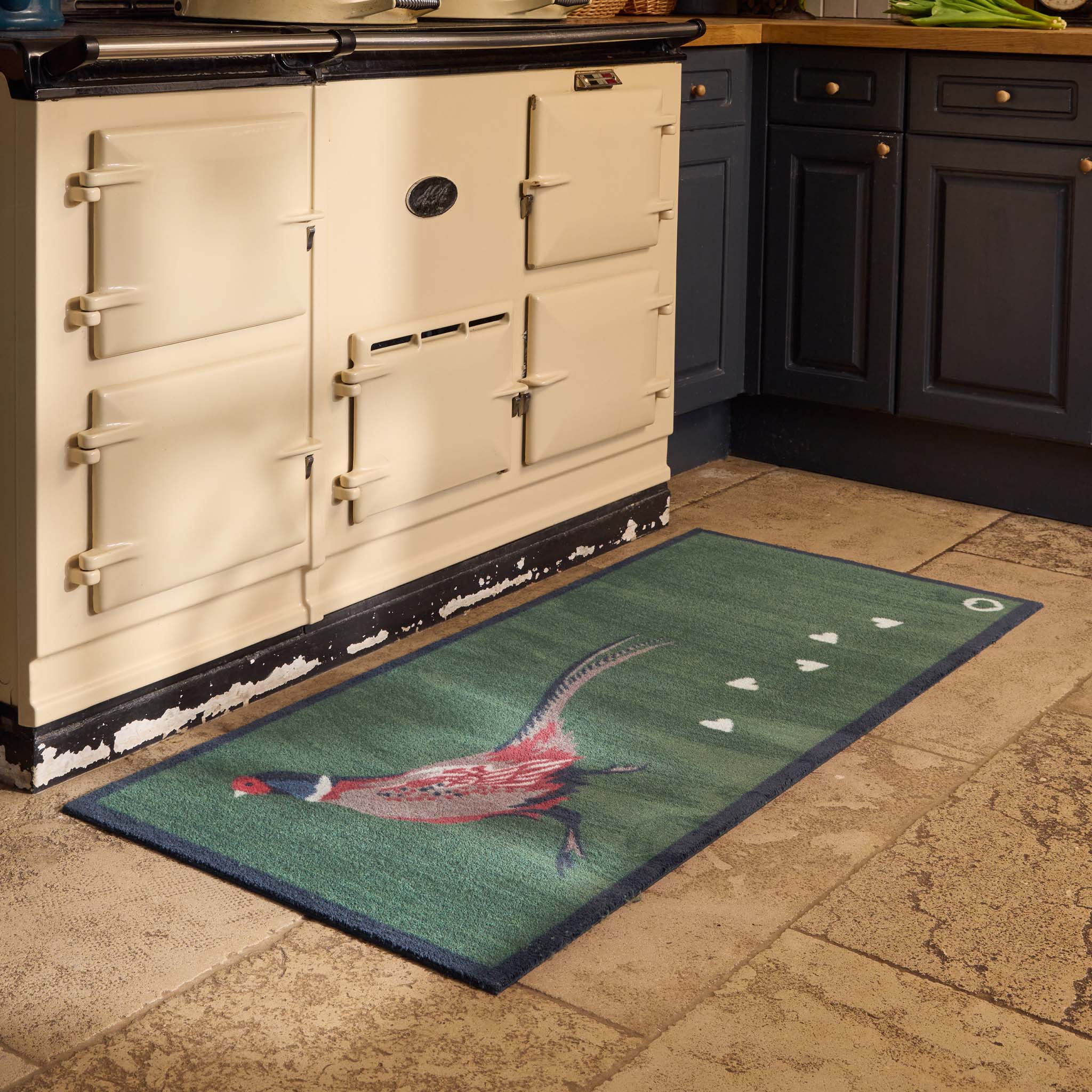Pheasant Green 2 Washable Runner