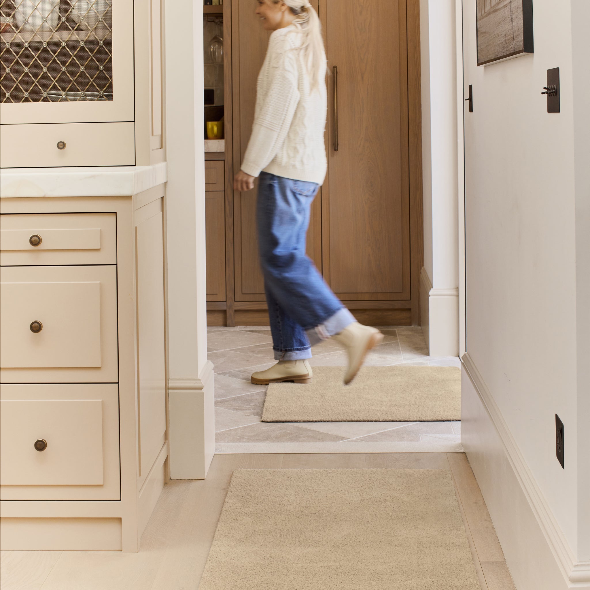 Plain Fleck - Beige Washable Doormat