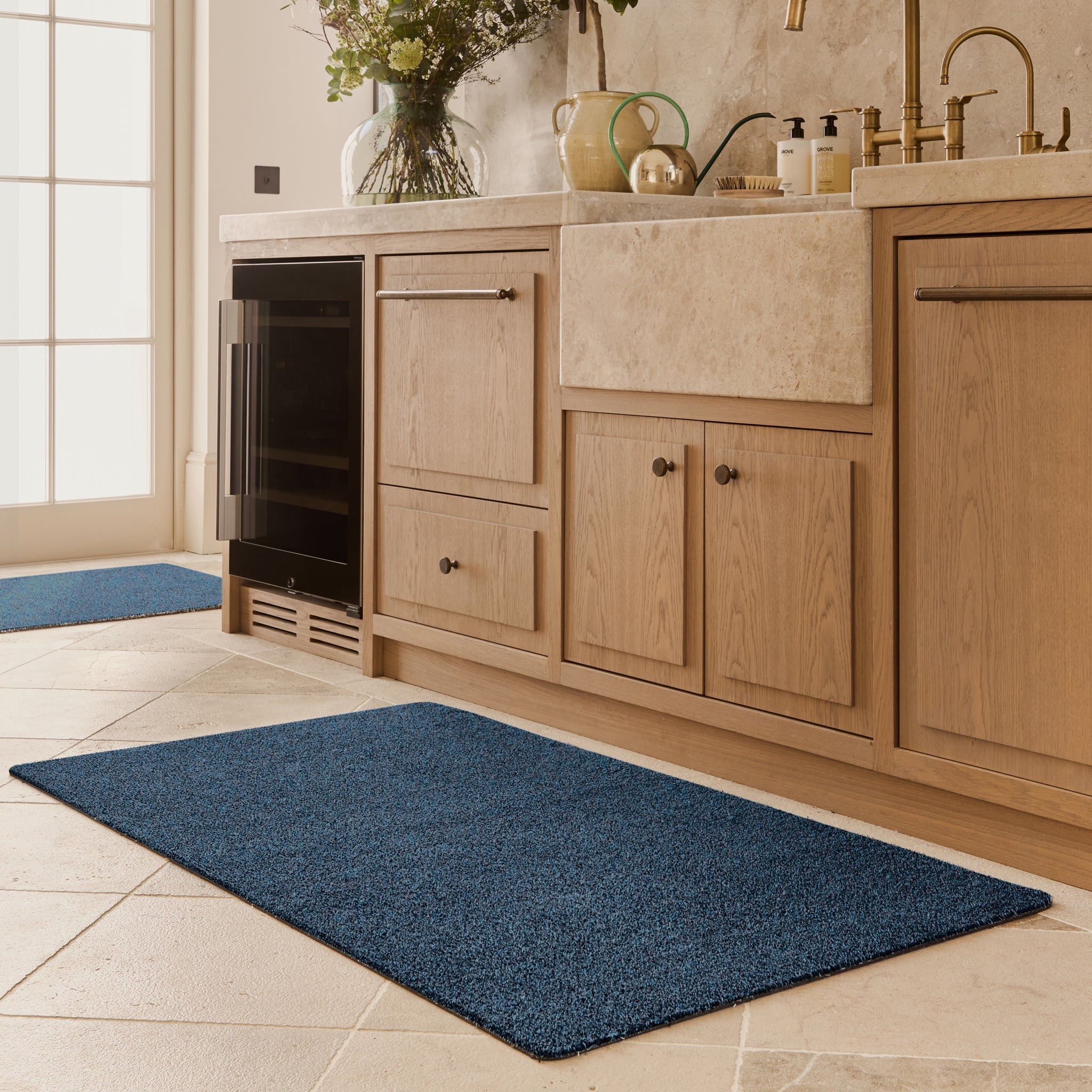 Plain Fleck - Indigo Washable Doormat
