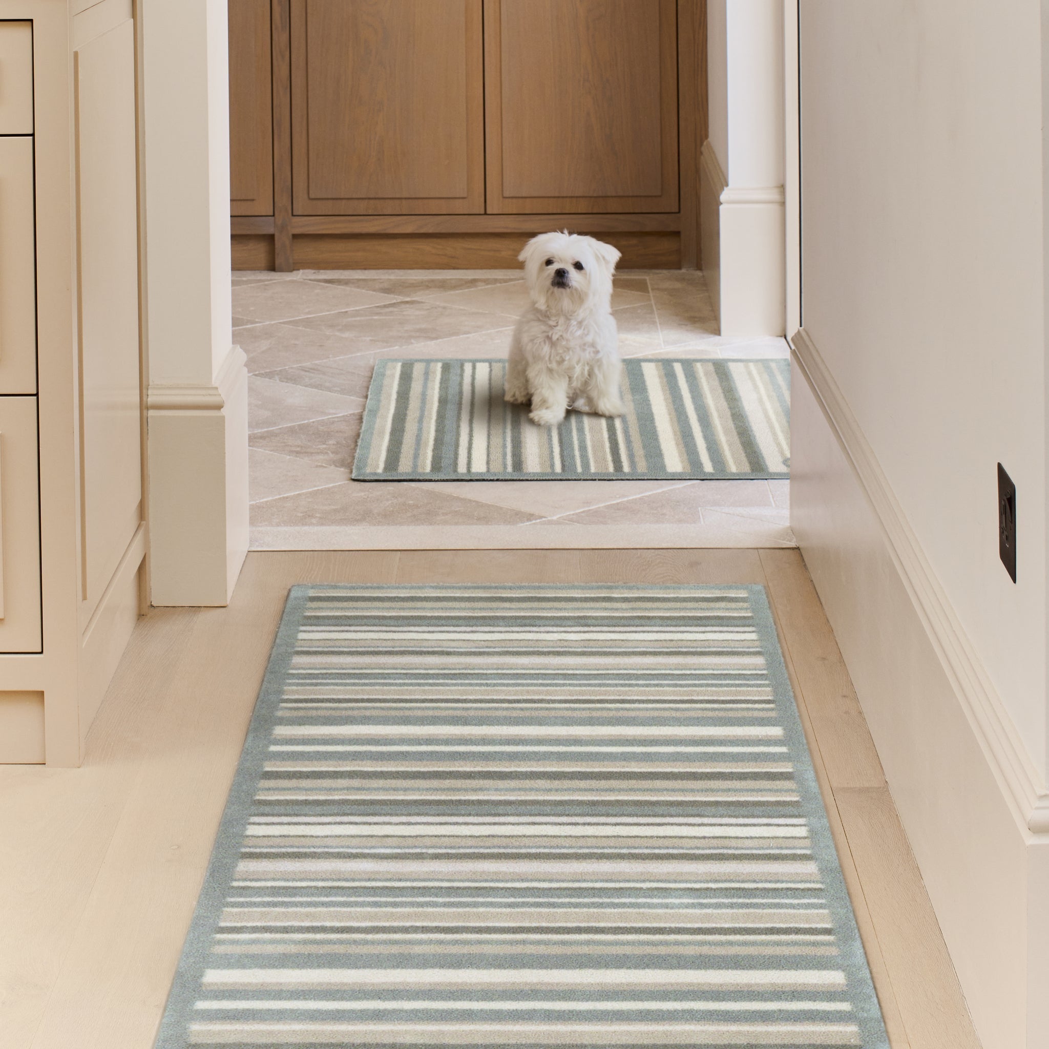Sage Stripe Washable Runner
