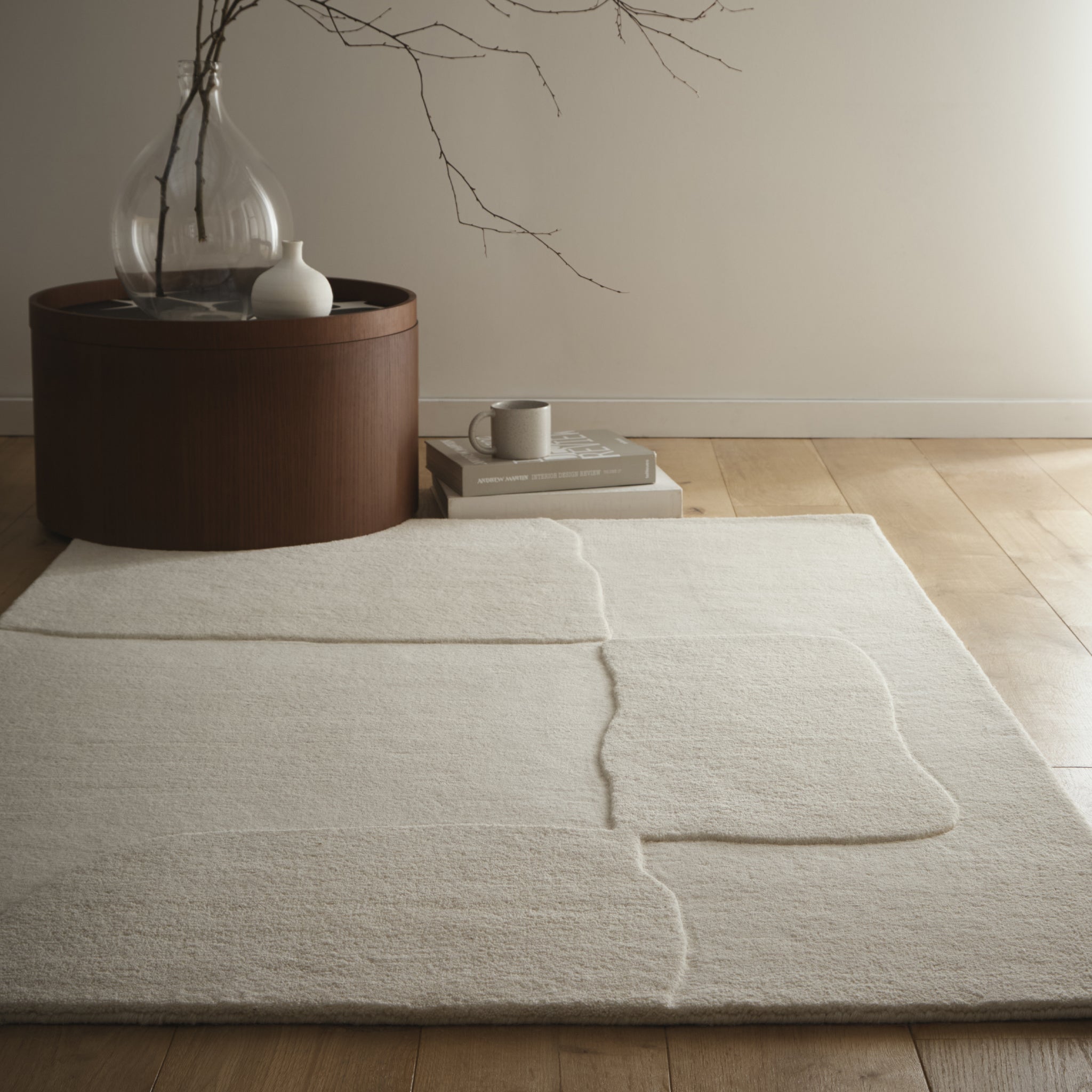 Sculptured Wool Rug Boulder Cream