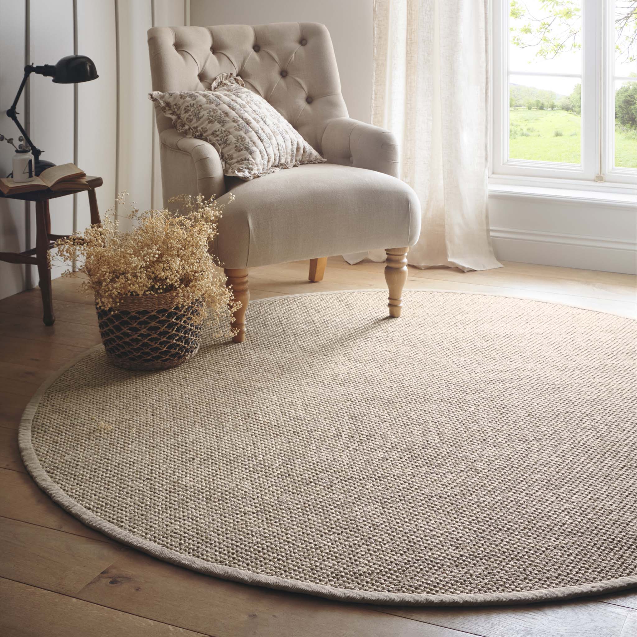 Sisal Rug Light Beige with Sand Border