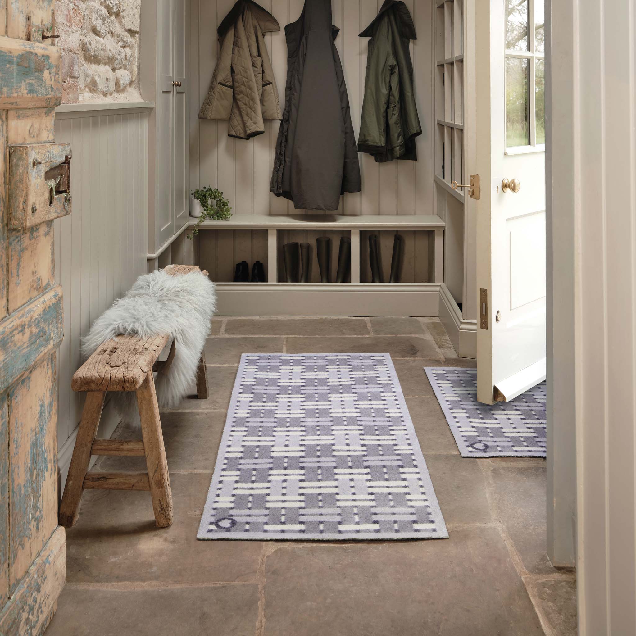 Soft Weave Grey Washable Runner