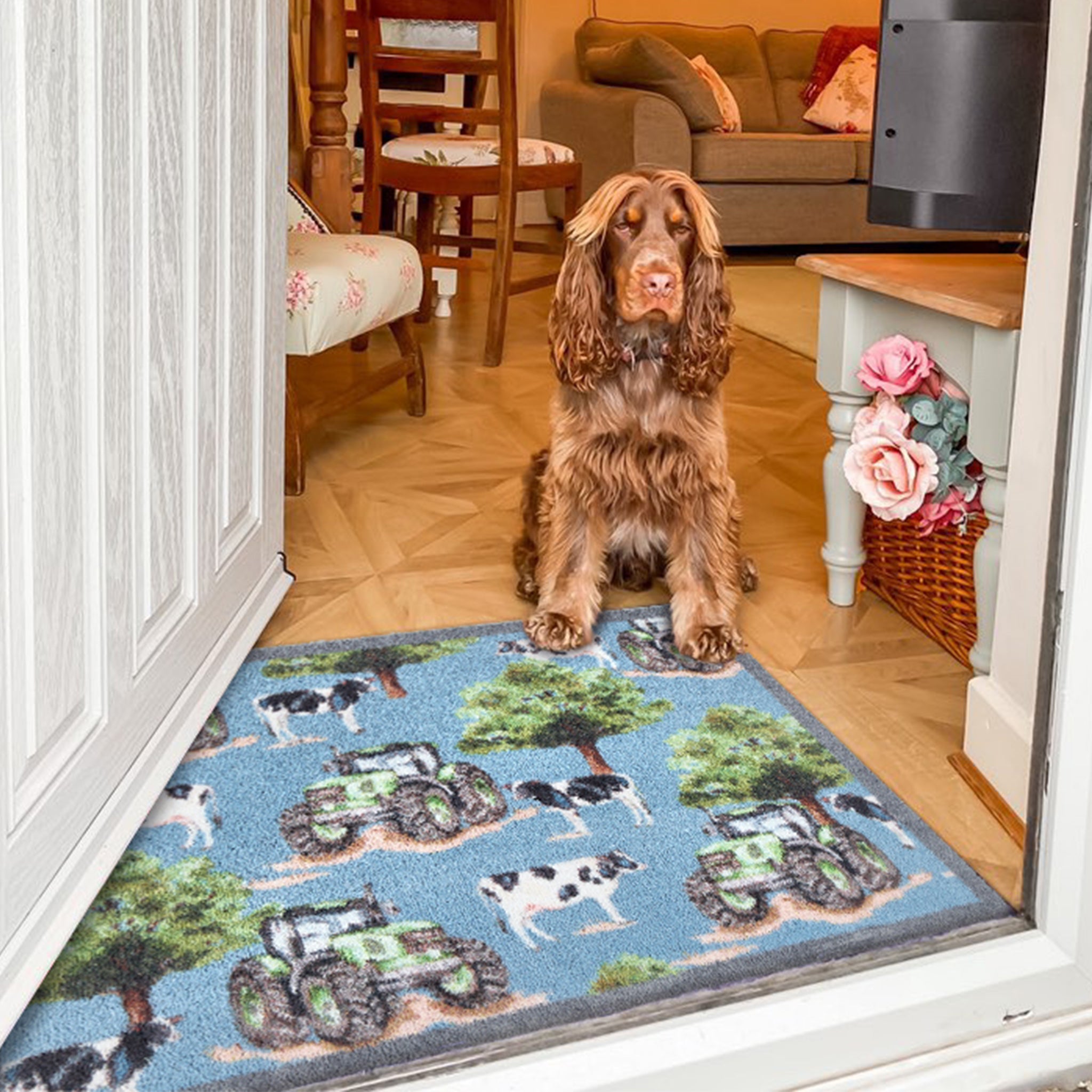 Farmyard Tractors & Cows Doormat