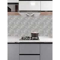 Living And Home 10 Pcs Peel And Stick Marble Wall Tile Dark Grey