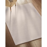 M&S Plain Ribbed Rectangle Rug Ecru