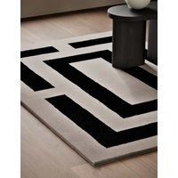 M&S X Kelly Hoppen Cut Rectangular Wool Rug Taupe Mix