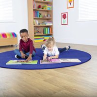 Kit for Kids Luxury Super Soft Circular Classroom Carpet - Navy