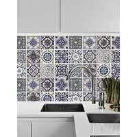 Walplus Malaga Spanish Blue Wall Tile Sticker Set